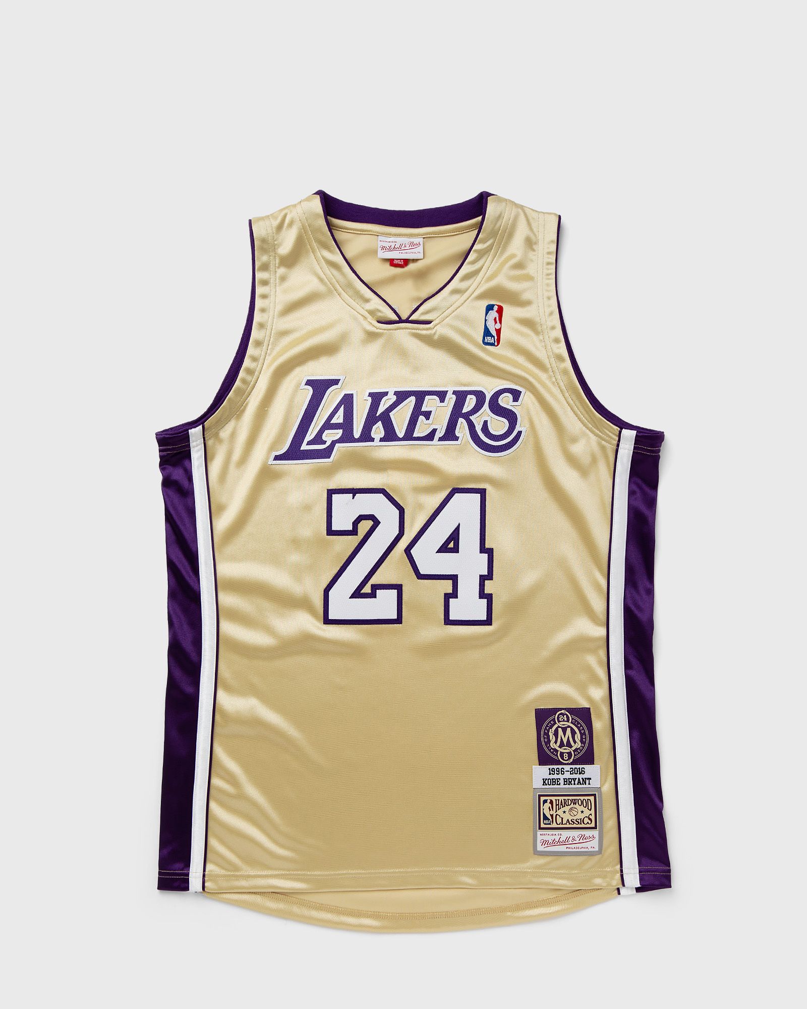 Mitchell & Ness NBA AUTHENTIC JERSEY LOS ANGELES LAKERS HALL OF FAME 1996-2016 KOBE BRYANT #24 men Jerseys gold in Größe:L von Mitchell & Ness
