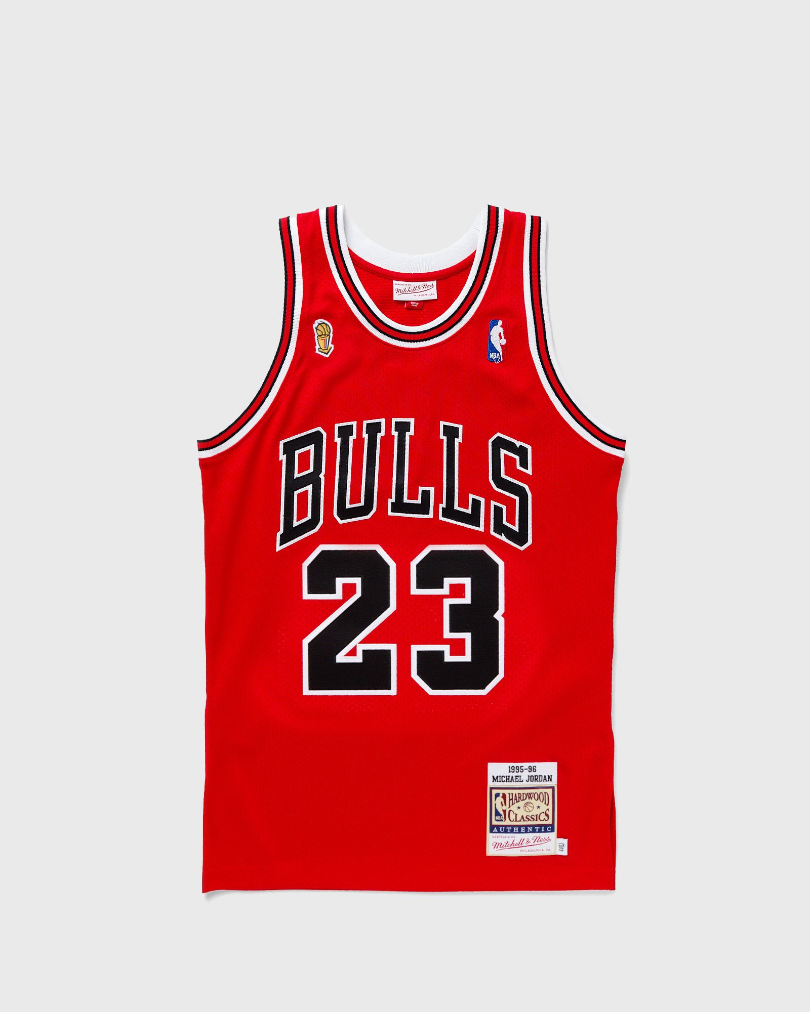 Mitchell & Ness NBA Authentic Jersey Chicago Bulls Road Finals 1995-96 Michael Jordan #23 men Jerseys red in Größe:M von Mitchell & Ness