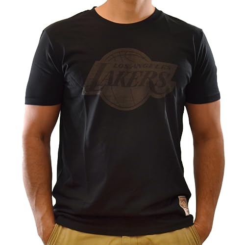 Mitchell & Ness NBA Black Tonal Print T-Shirt - Los Angeles Lakers, L von Mitchell & Ness