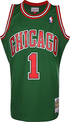 Mitchell & Ness NBA Chicago Bulls Swingman 2.0 Derrick Rose Trikot Herren grün/rot, L von Mitchell & Ness
