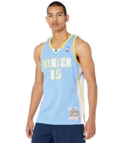 Mitchell & Ness NBA Denver Nuggets Carmelo Anthony Trikot Herren hellblau/gelb, XXL von Mitchell & Ness
