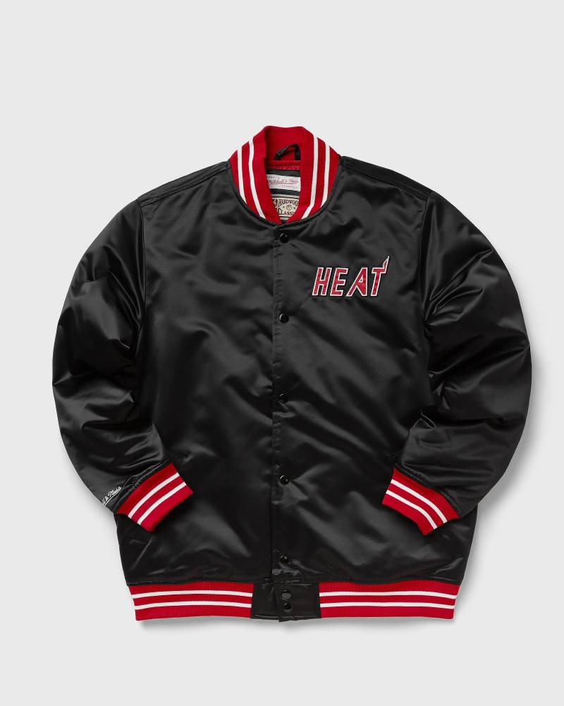 Mitchell & Ness NBA Heavyweight Satin Jacket Miami Heat men College Jackets|Team Jackets black in Größe:L von Mitchell & Ness