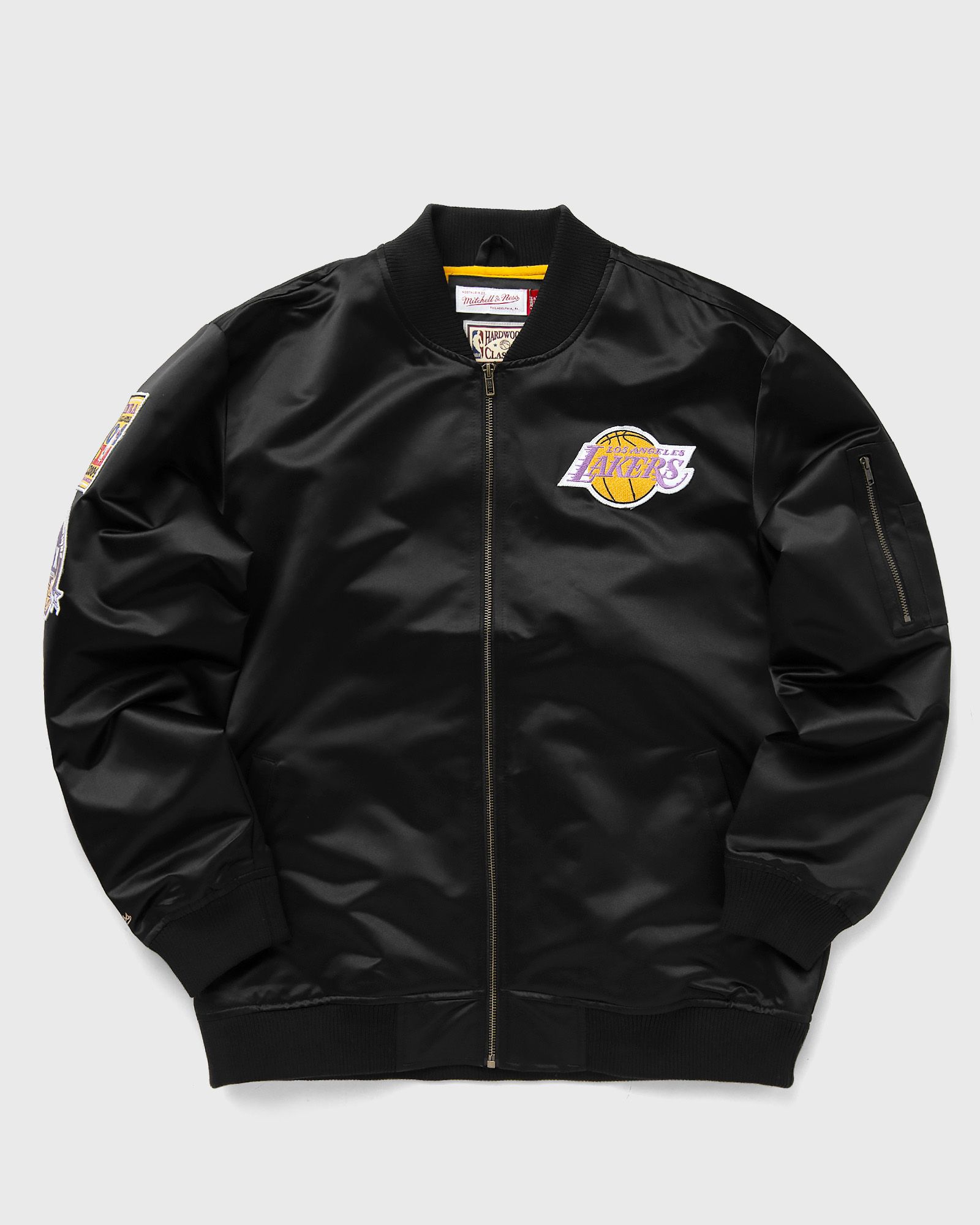 Mitchell & Ness NBA LIGHTWEIGHT SATIN BOMBER VINTAGE LOGO LOS ANGELES LAKERS men Bomber Jackets black in Größe:S von Mitchell & Ness