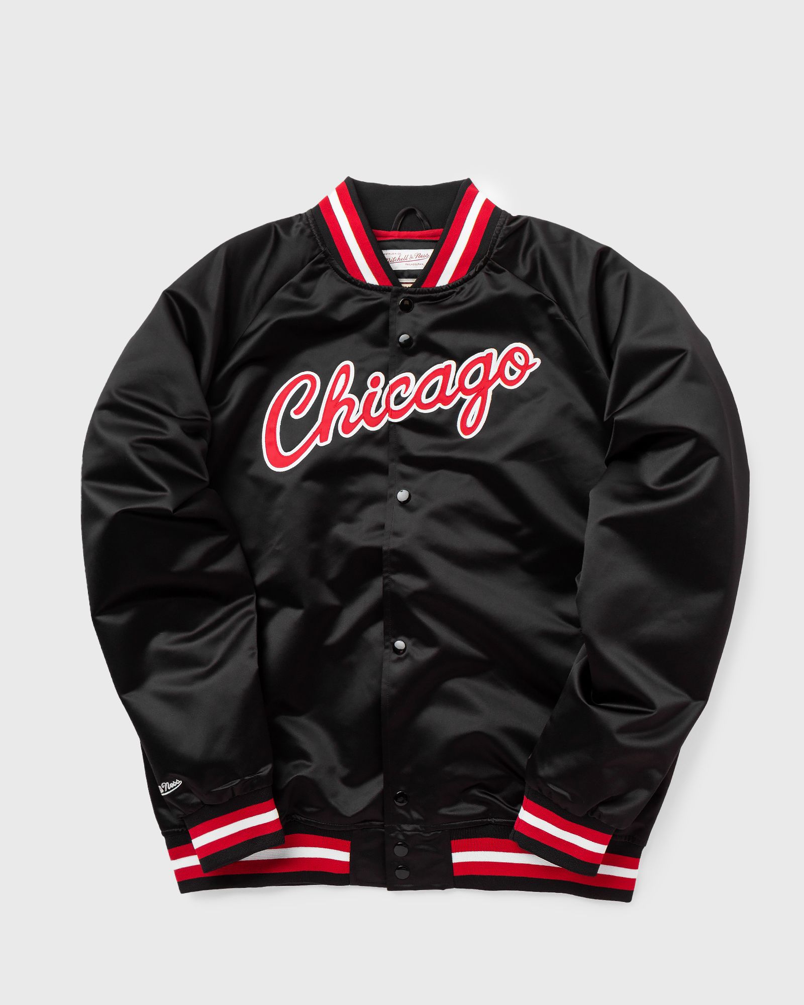 Mitchell & Ness NBA Lightweight Satin Jacket Chicago Bulls men Bomber Jackets|Team Jackets black in Größe:L von Mitchell & Ness