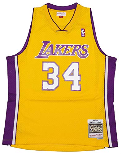 Mitchell & Ness NBA Los Angeles Lakers 1999-00 Shaquille O´Neal Trikot Herren gelb, S von Mitchell & Ness