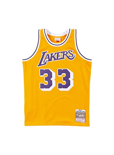 Mitchell & Ness NBA Los Angeles Lakers Swingman 2.0 Kareem Abdul-Jabbar Trikot Herren gelb/lila, M von Mitchell & Ness