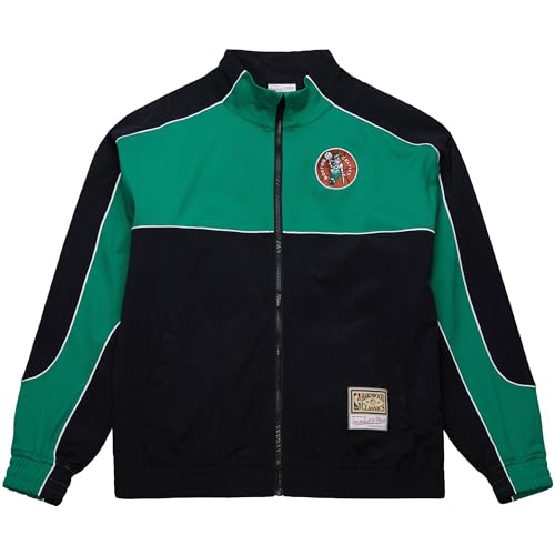Mitchell & Ness NBA Mesh Nylon Jacke NBA-Merch Zip-Jacke Herren Übergangsjacke Sommer Sportjacke - Boston Celtics, M von Mitchell & Ness