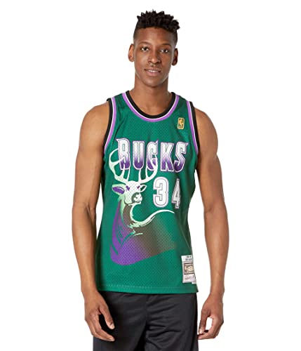 Mitchell & Ness NBA Milwaukee Bucks Ray Allen Trikot Herren dunkelgrün/weiß, M von Mitchell & Ness