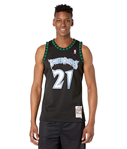 Mitchell & Ness NBA Minnesota Timberwolves Kevin Garnett Trikot Herren schwarz/hellblau, L von Mitchell & Ness