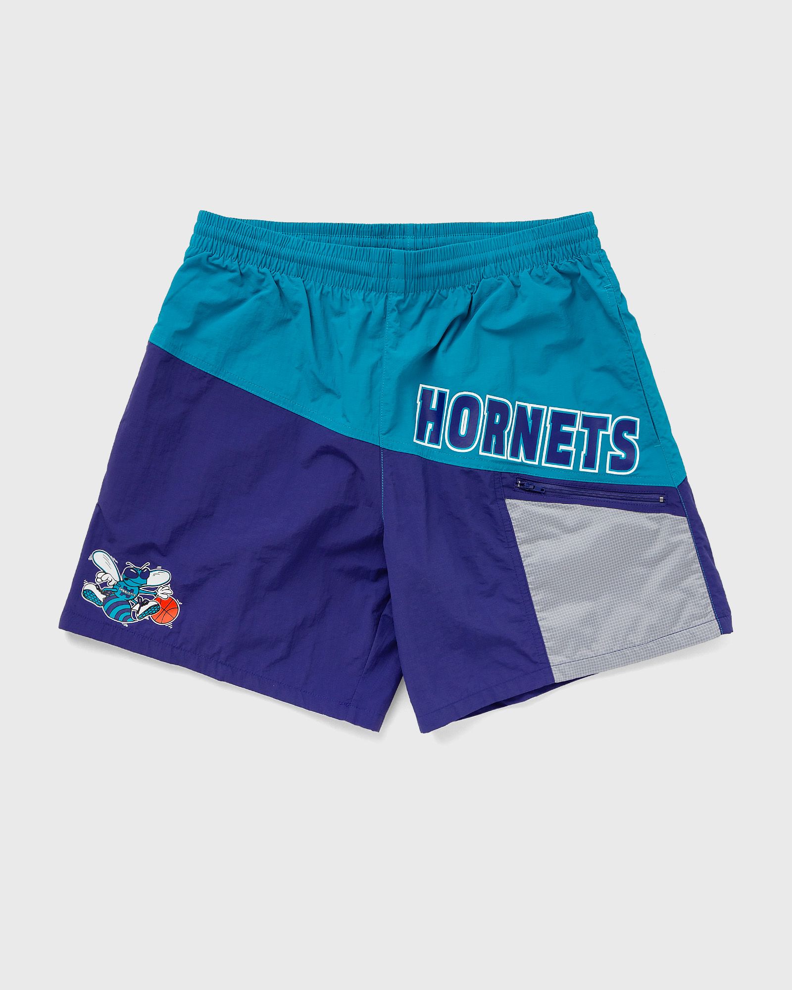 Mitchell & Ness NBA NYLON UTILITY SHORT CHARLOTTE HORNETS men Sport & Team Shorts green|purple in Größe:L von Mitchell & Ness