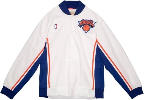 Mitchell & Ness NBA New York Knicks Authentic Warm Up Jacke Herren weiß, XXL von Mitchell & Ness