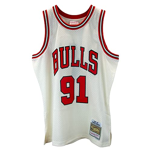 Mitchell & Ness NBA Off White Team Color Swingman Jersey Trikot Chicago Bulls - Dennis Rodman, L von Mitchell & Ness