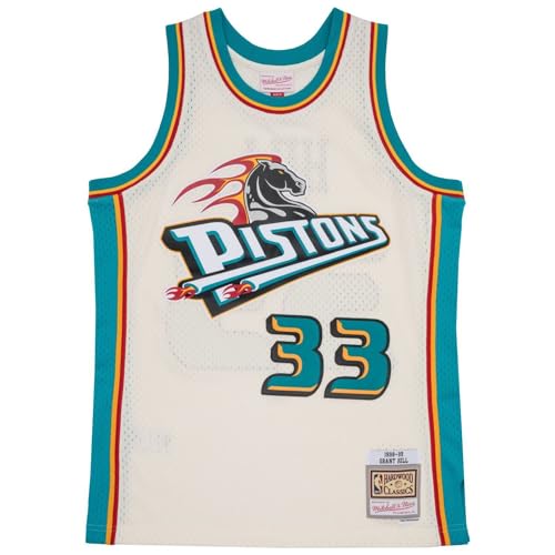 Mitchell & Ness NBA Off White Team Color Swingman Jersey Trikot Detroit Pistons - Grant Hill, M von Mitchell & Ness