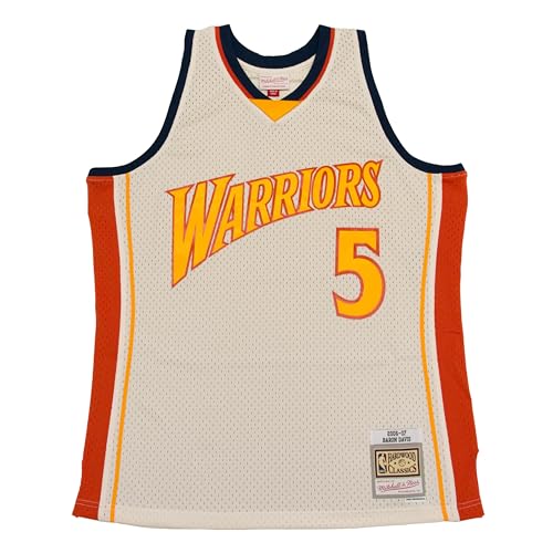 Mitchell & Ness NBA Off White Team Color Swingman Jersey Trikot Golden State Warriors - Baron Davis, L von Mitchell & Ness