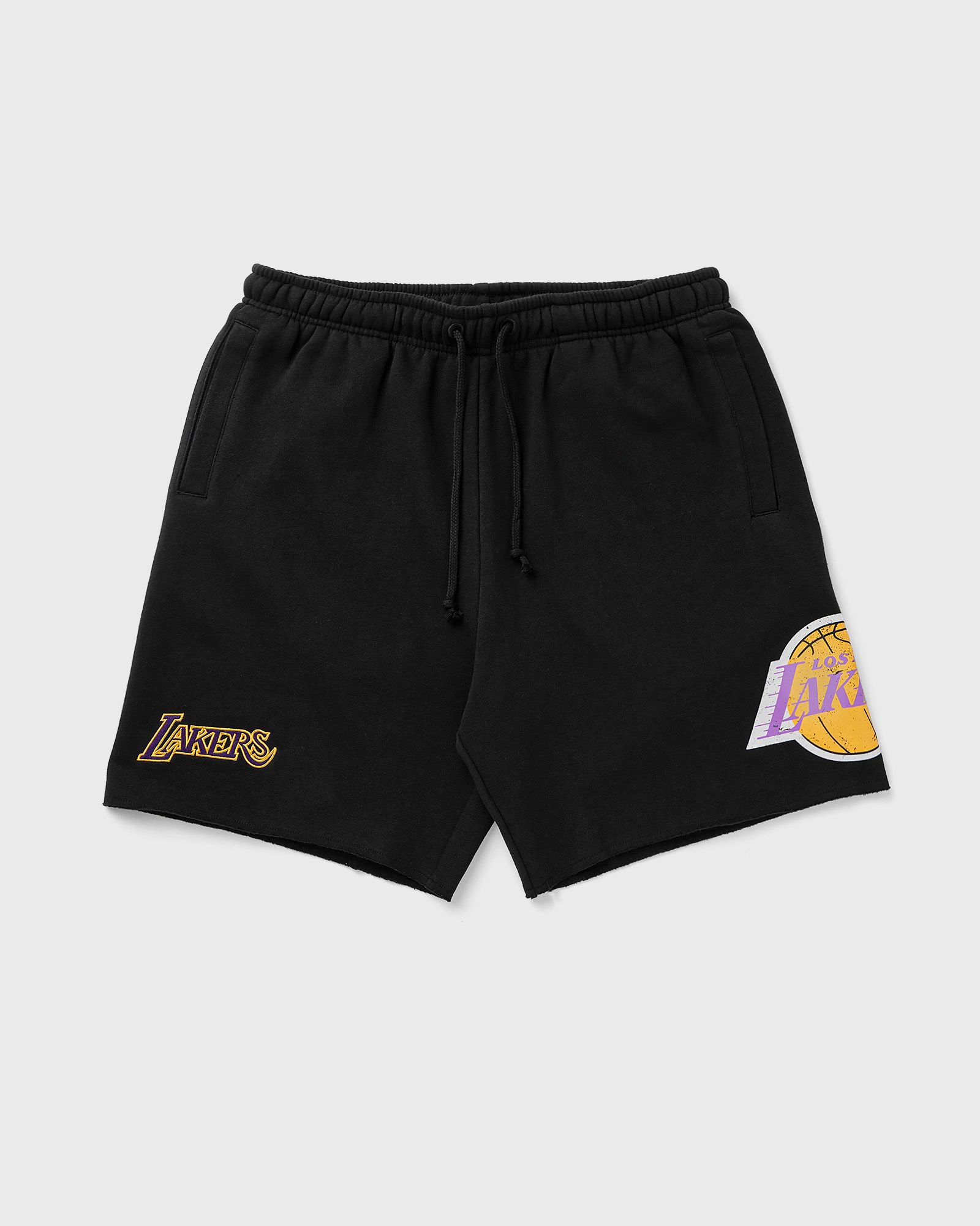 Mitchell & Ness NBA POSTGAME FLEECE SHORTS VINTAGE LOGO LOS ANGELES LAKERS men Sport & Team Shorts black in Größe:M von Mitchell & Ness