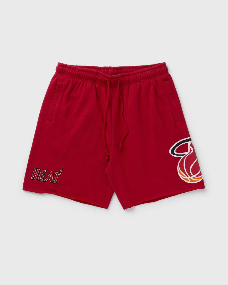 Mitchell & Ness NBA POSTGAME FLEECE SHORTS VINTAGE LOGO MIAMI HEAT men Sport & Team Shorts red in Größe:L von Mitchell & Ness