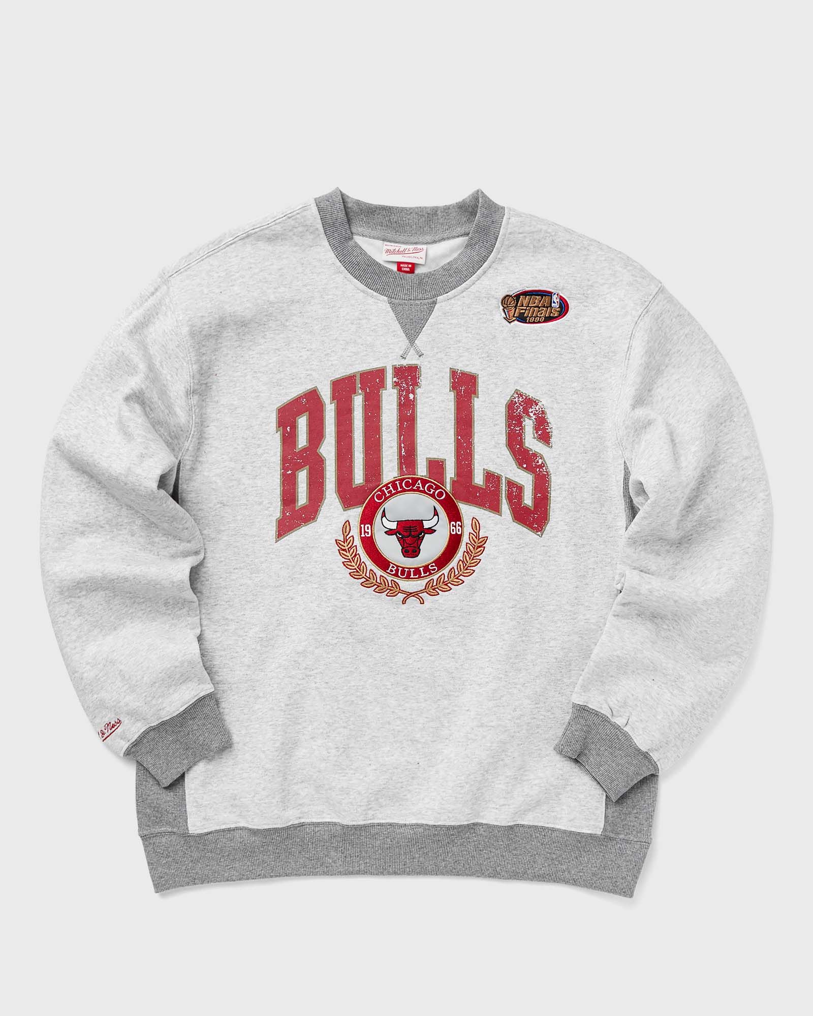 Mitchell & Ness NBA PREMIUM FLEECE CREW VINTAGE LOGO CHICAGO BULLS men Sweatshirts grey in Größe:L von Mitchell & Ness