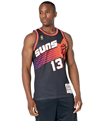 Mitchell & Ness NBA Phoenix Suns Steve Nash Swingman Trikot Herren schwarz/rot, S von Mitchell & Ness