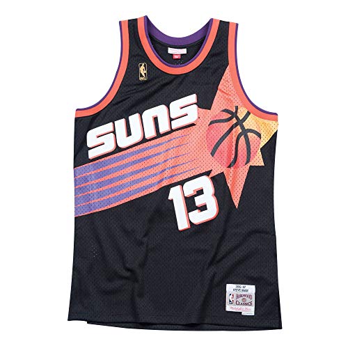Mitchell & Ness NBA Phoenix Suns Steve Nash Swingman Trikot Herren schwarz/rot, XXL von Mitchell & Ness