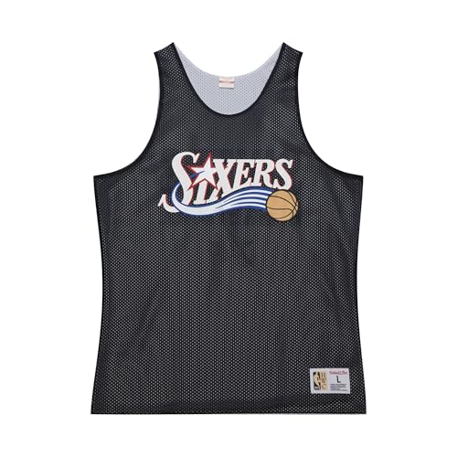 Mitchell & Ness NBA Reversible Mesh Practice Vintage Logo Tank Top - Philadelphia 76ers, L von Mitchell & Ness