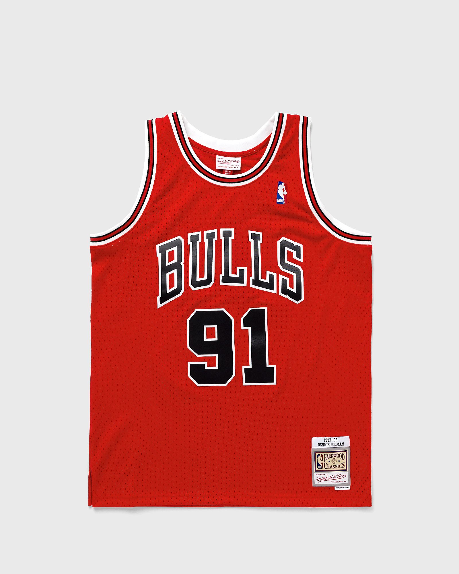 Mitchell & Ness NBA Swingman Jersey Chicago Bulls Road 1997-98 Dennis Rodman #91 men Tank Tops red in Größe:M von Mitchell & Ness