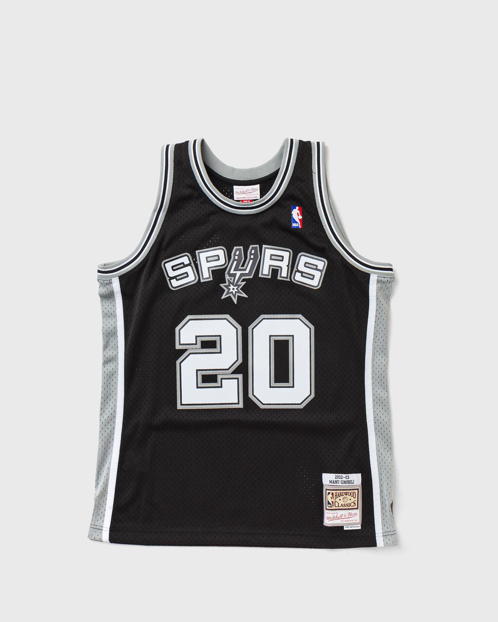 Mitchell & Ness NBA Swingman Jersey San Antonio Spurs 2002-03 Manu Ginobili #20 men Jerseys black in Größe:M von Mitchell & Ness