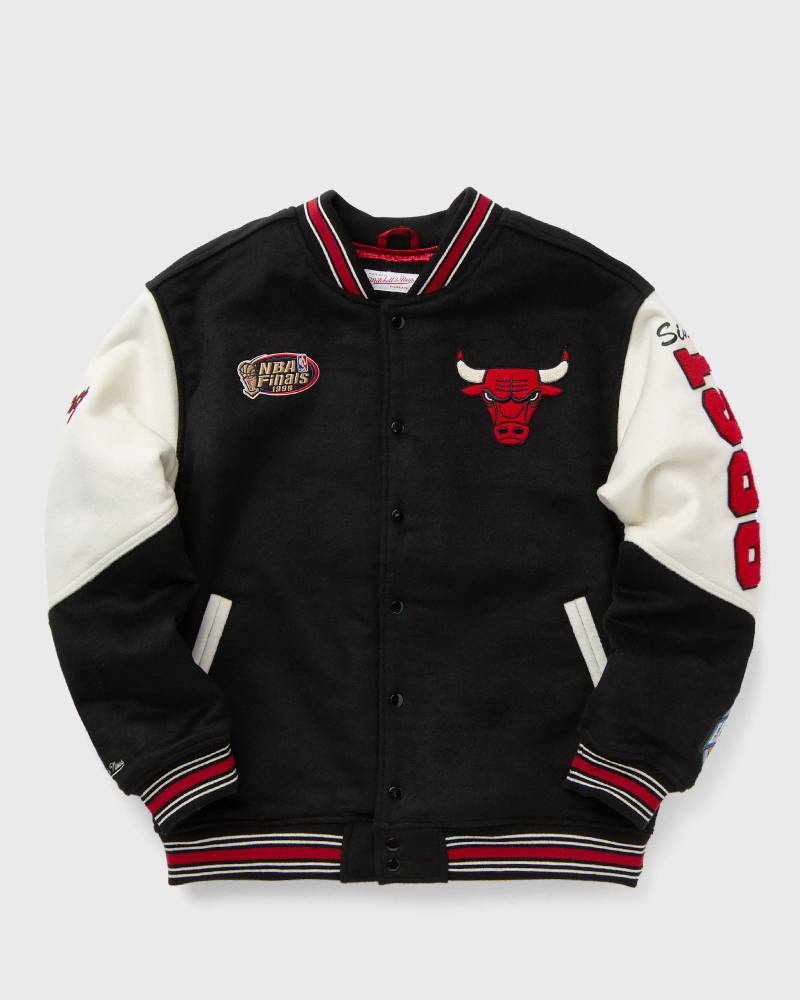 Mitchell & Ness NBA TEAM HISTORY VARSITY JACKET VINTAGE LOGO CHICAGO BULLS men College Jackets|Team Jackets black in Größe:S von Mitchell & Ness