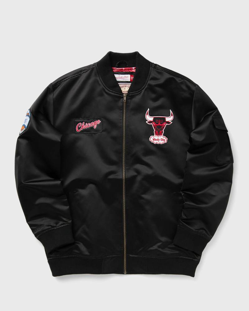 Mitchell & Ness NBA TEAM LEADER SATIN BOMBER VINTAGE LOGO CHICAGO BULLS men Bomber Jackets black in Größe:M von Mitchell & Ness