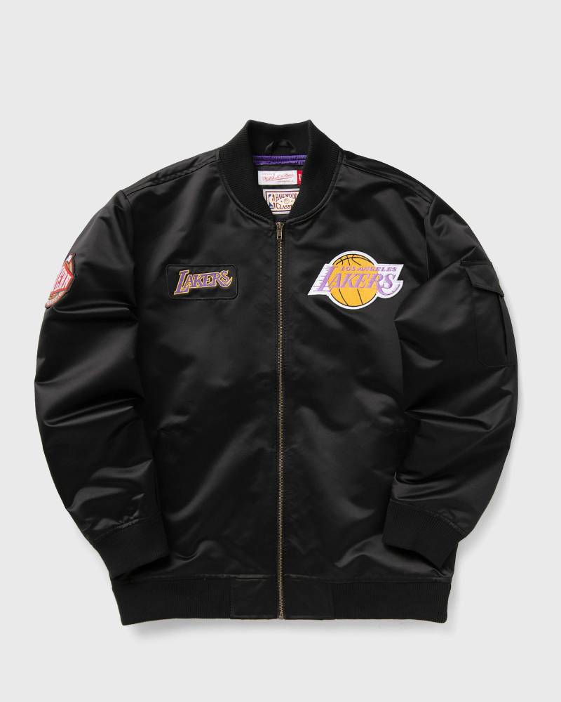 Mitchell & Ness NBA TEAM LEADER SATIN BOMBER VINTAGE LOGO LOS ANGELES LAKERS men Bomber Jackets black in Größe:L von Mitchell & Ness