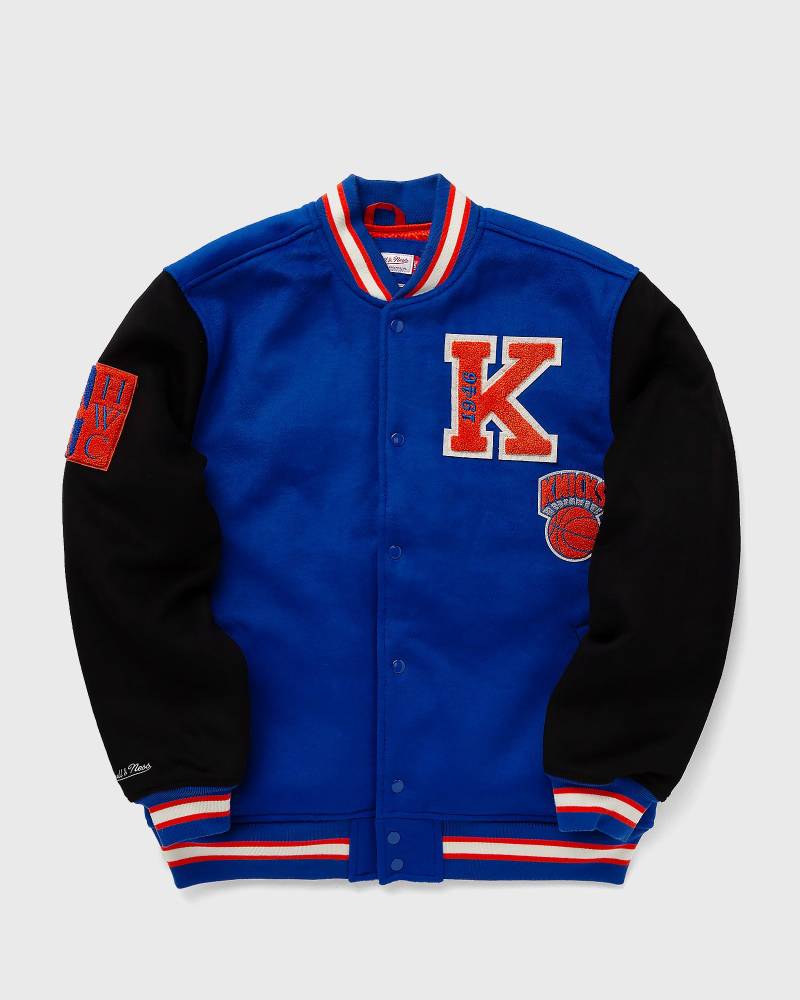 Mitchell & Ness NBA TEAM LEGACY VARSITY JACKET NEW YORK KNICKS men College Jackets|Team Jackets black|blue in Größe:M von Mitchell & Ness
