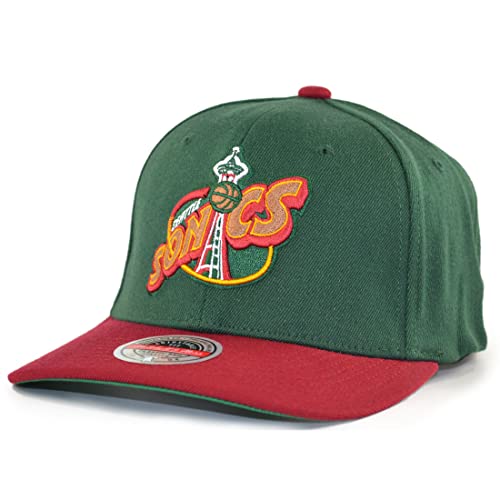 Mitchell & Ness NBA Team 2 Tone Stretch Snapback Cap Seattle Supersonics Green/red von Mitchell & Ness