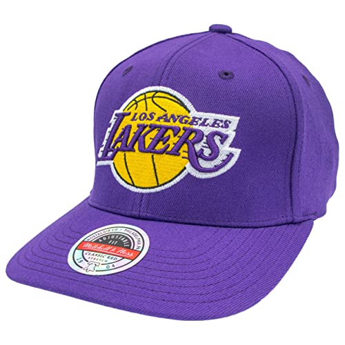 Mitchell & Ness NBA/HWC Team Ground 2.0 Classic Red Curved Snapback - Los Angeles Lakers, Lila von Mitchell & Ness
