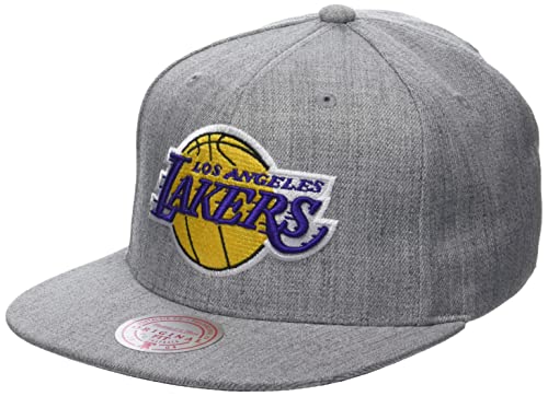 Mitchell & Ness NBA Team Heather 2.0 Snapback - Los Angeles Lakers, Grey Heather von Mitchell & Ness