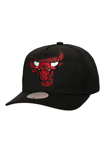 Mitchell & Ness NBA Tilted Pro Snapback Cap Chicago Bulls Black Schwarz, Size:OneSize von Mitchell & Ness