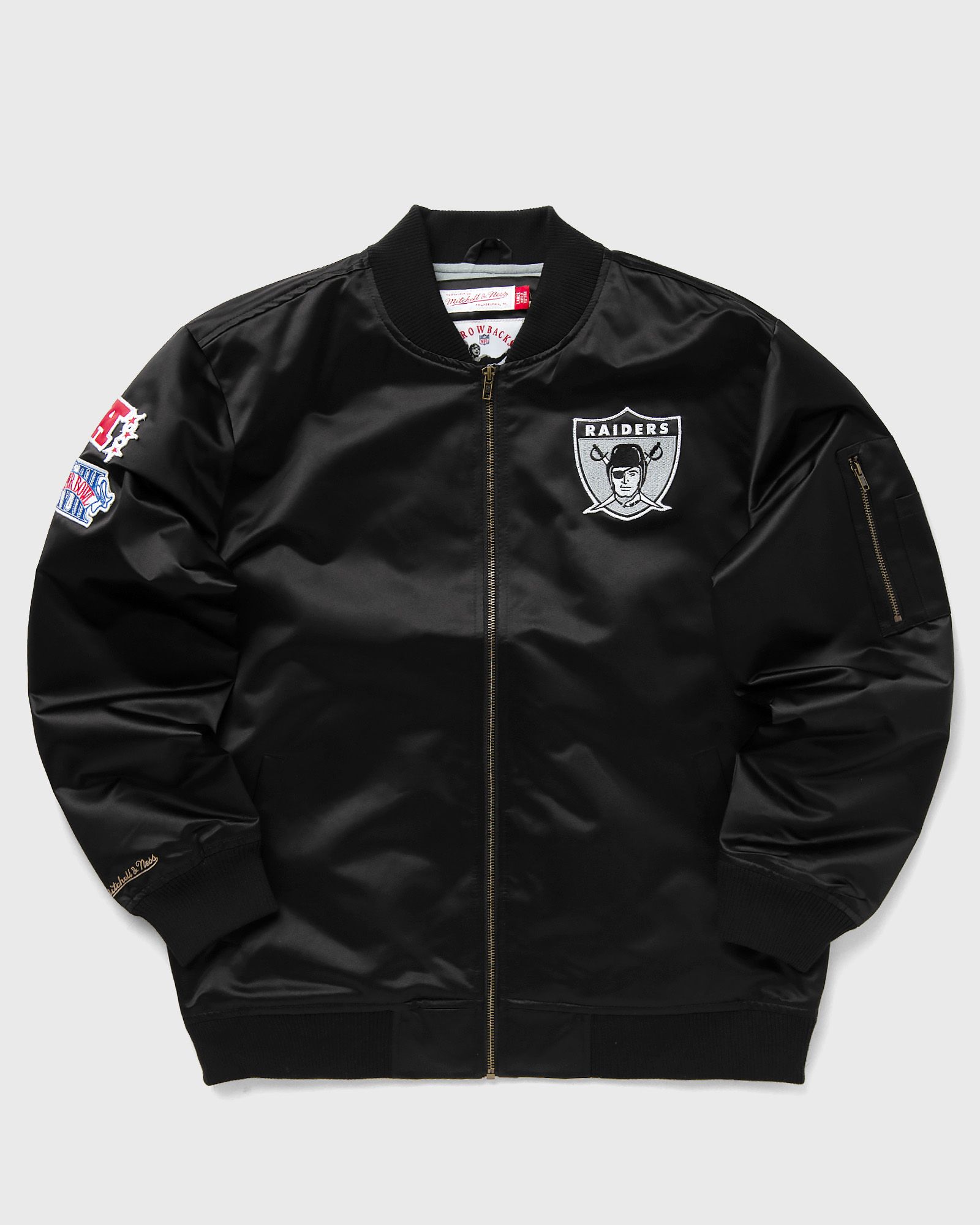 Mitchell & Ness NFL LIGHTWEIGHT SATIN BOMBER VINTAGE LOGO LAS VEGAS RAIDERS men Bomber Jackets black in Größe:XXL von Mitchell & Ness