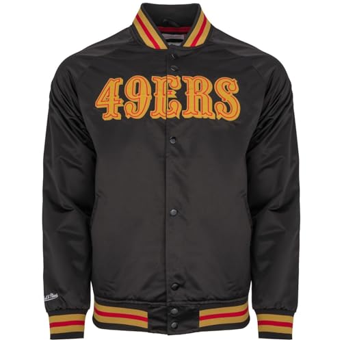 Mitchell & Ness NFL Lightweight Satin Jacket - San Francisco 49ers, S von Mitchell & Ness