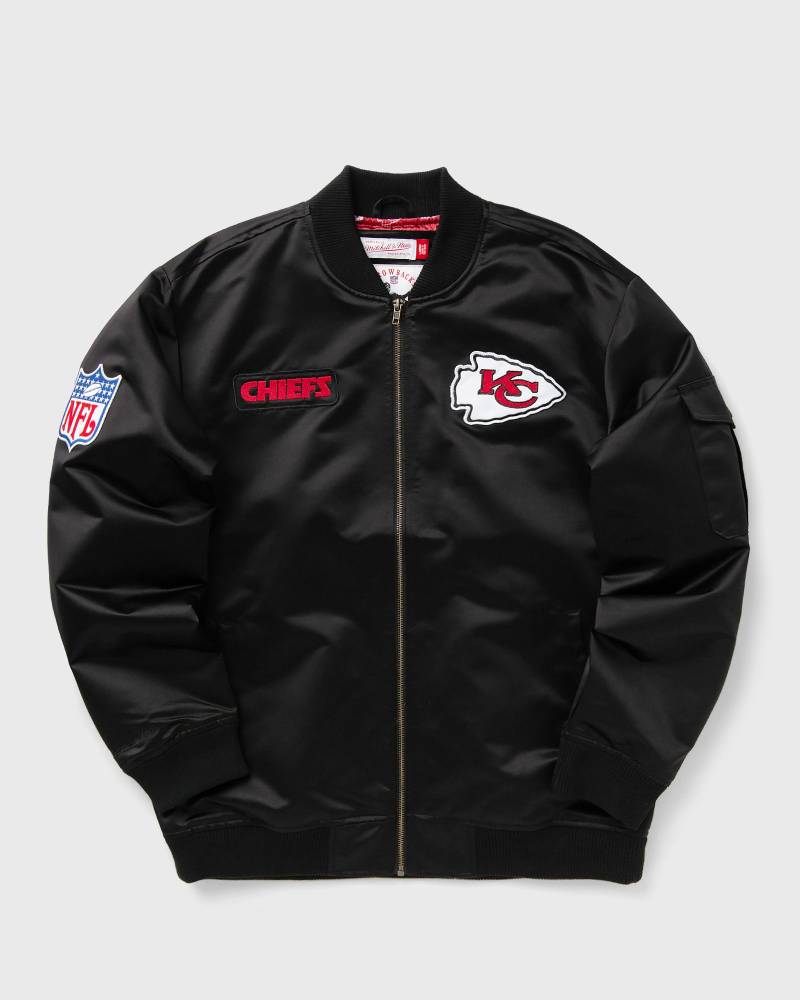 Mitchell & Ness NFL TEAM LEADER SATIN BOMBER VINTAGE LOGO KANSAS CITY CHIEFS men Bomber Jackets black in Größe:XL von Mitchell & Ness