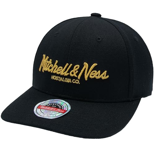 Mitchell & Ness Classic Red Pinscript Snapback, Black/Gold von Mitchell & Ness