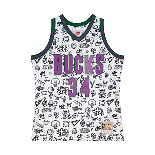 Mitchell & Ness Ray Allen #34 Milwaukee Bucks Doodle Swingman NBA Trikot von Mitchell & Ness