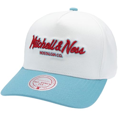 Mitchell & Ness Script Pro Crown Snapback - OB, Sand/Baby Blau von Mitchell & Ness