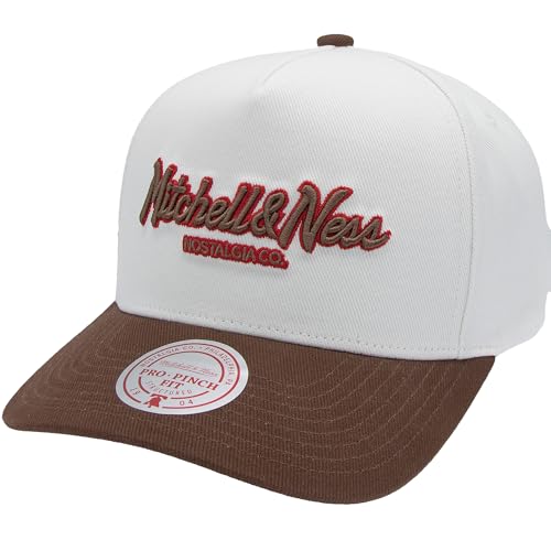 Mitchell & Ness Script Pro Crown Snapback - OB, Sand/Braun von Mitchell & Ness