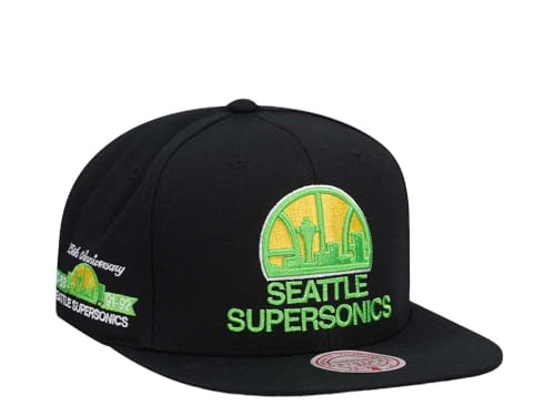 Mitchell & Ness Seattle Supersonics 25th Anniversary Neon Tropical Hardwood Classic Snapback Cap von Mitchell & Ness