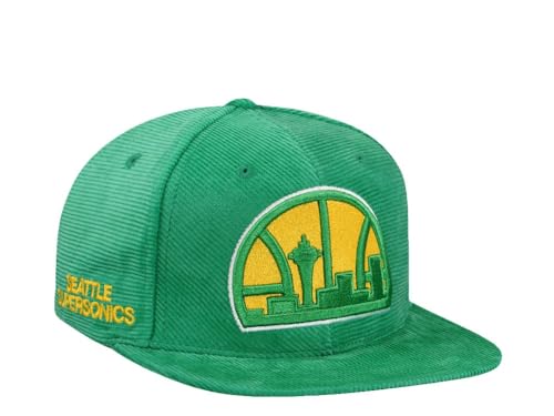 Mitchell & Ness Seattle Supersonics Green Cord Hardwood Classic Snapback Cap von Mitchell & Ness