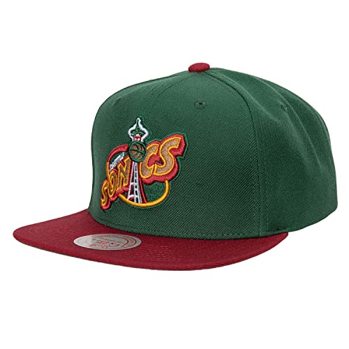 Mitchell & Ness Snapback Cap NBA Team 2 Tone 2.0 Seattle Supersonics Green/red von Mitchell & Ness