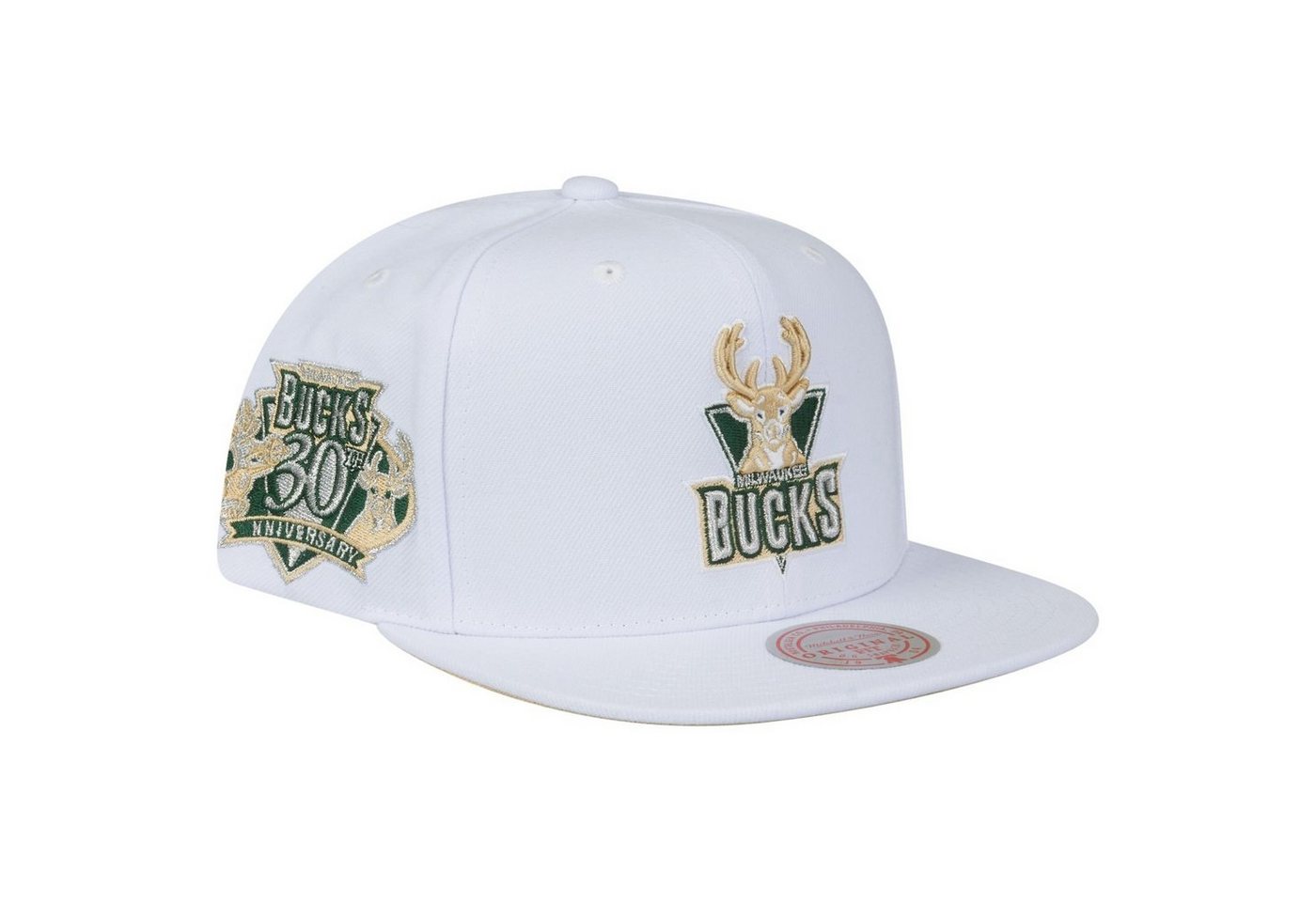 Mitchell & Ness Snapback Cap WHITE Milwaukee Bucks von Mitchell & Ness