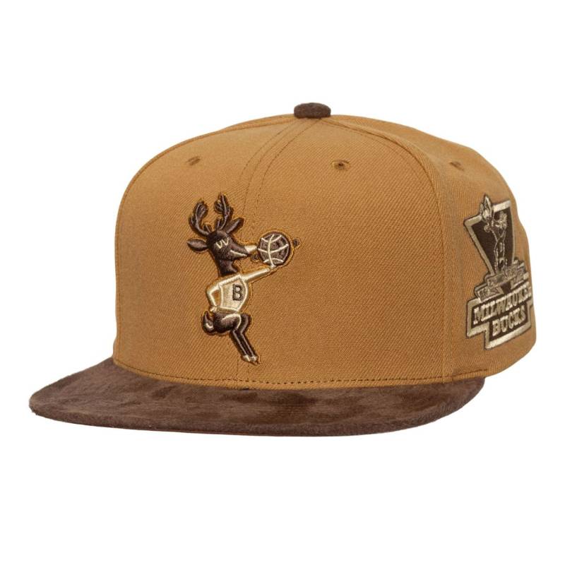 Mitchell & Ness Strapback Cap - COFFEE Milwaukee Bucks von Mitchell & Ness