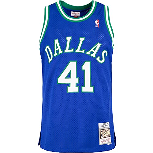 Mitchell & Ness Swingman Dirk Nowitzki Dallas Mavericks 98/99 Trikot (L, Blue) von Mitchell & Ness