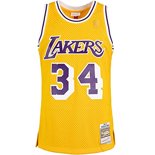 Mitchell & Ness Swingman Shaquille O´Neal L.A. Lakers 96/97 Trikot (L, Yellow/Purple) von Mitchell & Ness