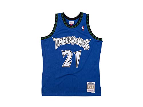 Mitchell & Ness Trikot NBA Kevin Garnett Minnesota Timberwolves 2003-04 Hardwood Classic, Blau M Schwarz von Mitchell & Ness