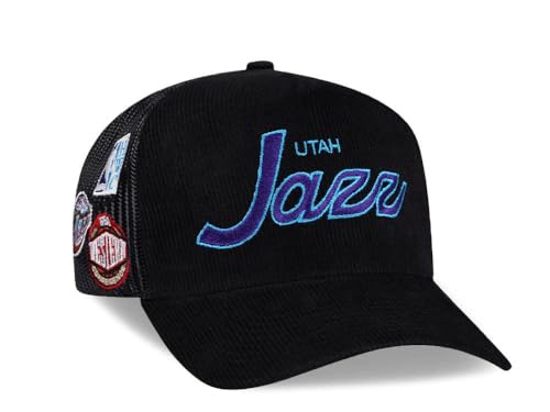 Mitchell & Ness Utah Jazz Times up Black Cord Hardwood Classic Trucker Snapback Cap von Mitchell & Ness